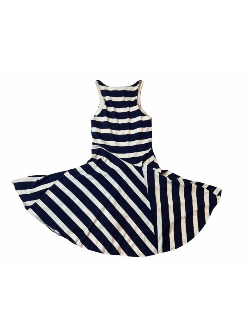 Ralph Lauren Rugby Striped Fit Flare Dress Navy White Preppy Skater Medium - Picture 6 of 7